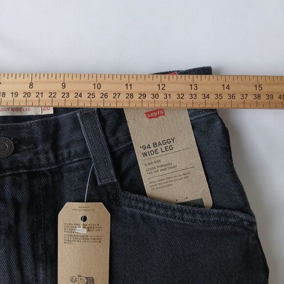 Levi's Woman's '94 Baggy Wide Leg Black Jeans 26X31 NWT Vintage Retro Inspired - Picture 7 of 9